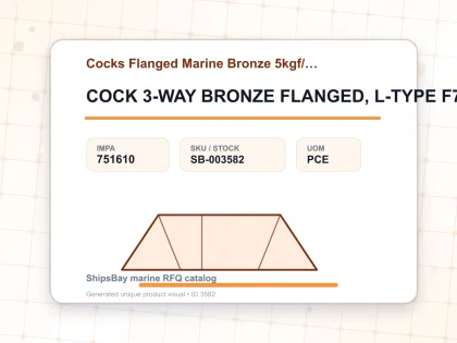 COCK 3-WAY BRONZE FLANGED, L-TYPE F7381 5KG-65MM - Cocks Flanged Marine Bronze 5kgf/cm2 F-7381 - IMPA 751610 - UOM PCE