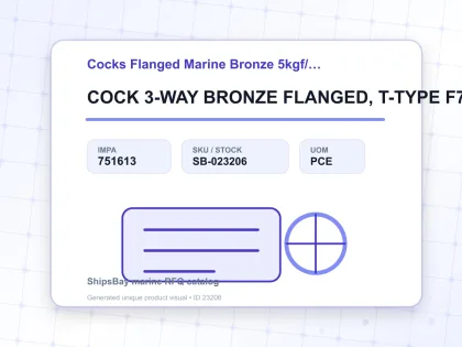 COCK 3-WAY BRONZE FLANGED, T-TYPE F7381 5KG-40MM - Cocks Flanged Marine Bronze 5kgf/cm2 F-7381 - IMPA 751613 - UOM PCE