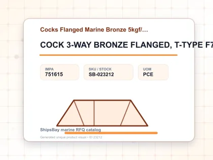COCK 3-WAY BRONZE FLANGED, T-TYPE F7381 5KG-65MM - Cocks Flanged Marine Bronze 5kgf/cm2 F-7381 - IMPA 751615 - UOM PCE
