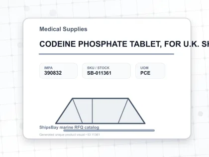 CODEINE PHOSPHATE TABLET, FOR U.K. SHIPS - Medical Supplies - IMPA 390832 - UOM PCE