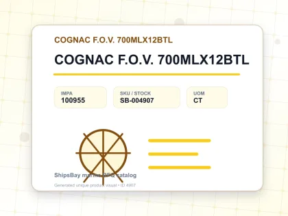 COGNAC F.O.V. 700MLX12BTL - COGNAC F.O.V. 700MLX12BTL - IMPA 100955 - UOM CT