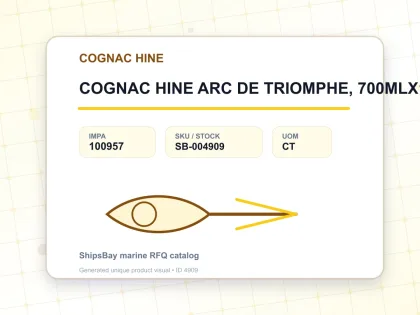 COGNAC HINE ARC DE TRIOMPHE, 700MLX12S - COGNAC HINE - IMPA 100957 - UOM CT