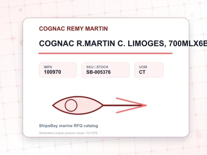 COGNAC R.MARTIN C. LIMOGES, 700MLX6BTL - COGNAC REMY MARTIN - IMPA 100970 - UOM CT