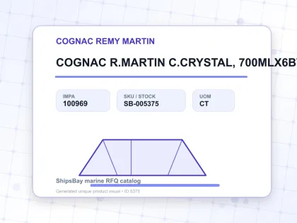 COGNAC R.MARTIN C.CRYSTAL, 700MLX6BTL - COGNAC REMY MARTIN - IMPA 100969 - UOM CT