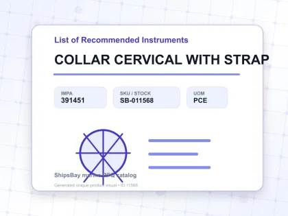 COLLAR CERVICAL WITH STRAP - List of Recommended Instruments - IMPA 391451 - UOM PCE