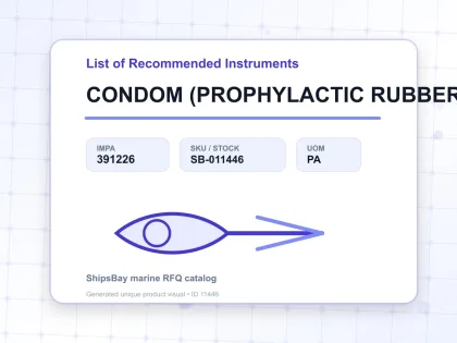 CONDOM (PROPHYLACTIC RUBBER), 12'S - List of Recommended Instruments - IMPA 391226 - UOM PA