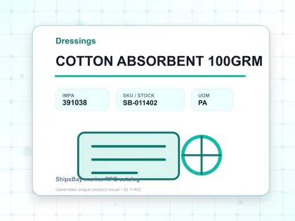 COTTON ABSORBENT 100GRM - Dressings - IMPA 391038 - UOM PA