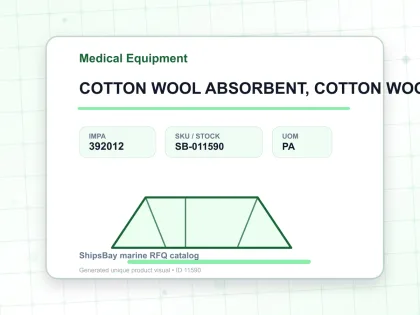 COTTON WOOL ABSORBENT, COTTON WOOL ABSORBENT - Medical Equipment - IMPA 392012 - UOM PA