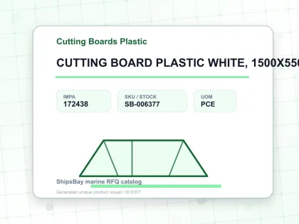 CUTTING BOARD PLASTIC WHITE, 1500X550X50MM - Cutting Boards Plastic - IMPA 172438 - UOM PCE