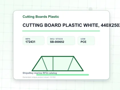 CUTTING BOARD PLASTIC WHITE, 440X250X15MM - Cutting Boards Plastic - IMPA 172431 - UOM PCE