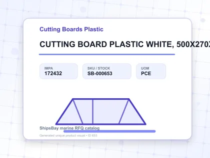 CUTTING BOARD PLASTIC WHITE, 500X270X20MM - Cutting Boards Plastic - IMPA 172432 - UOM PCE