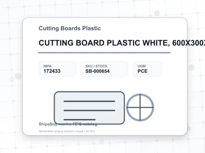 CUTTING BOARD PLASTIC WHITE, 600X300X20MM - Cutting Boards Plastic - IMPA 172433 - UOM PCE