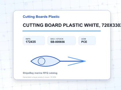 CUTTING BOARD PLASTIC WHITE, 720X330X20MM - Cutting Boards Plastic - IMPA 172435 - UOM PCE