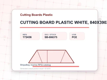 CUTTING BOARD PLASTIC WHITE, 840X390X30MM - Cutting Boards Plastic - IMPA 172436 - UOM PCE