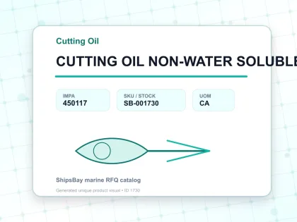 CUTTING OIL NON-WATER SOLUBLE, 18LTR - Cutting Oil - IMPA 450117 - UOM CA