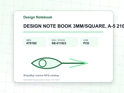DESIGN NOTE BOOK 3MM/SQUARE, A-5 210X148MM - Design Notebook - IMPA 470182 - UOM PCE