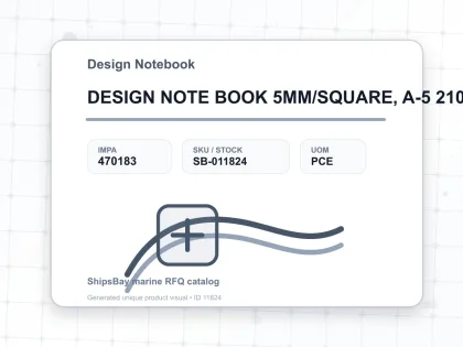 DESIGN NOTE BOOK 5MM/SQUARE, A-5 210X148MM - Design Notebook - IMPA 470183 - UOM PCE