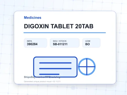 DIGOXIN TABLET 20TAB - Medicines - IMPA 390284 - UOM BO