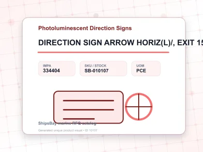 DIRECTION SIGN ARROW HORIZ(L)/, EXIT 150X400MM - Photoluminescent Direction Signs - IMPA 334404 - UOM PCE