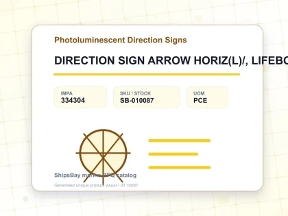 DIRECTION SIGN ARROW HORIZ(L)/, LIFEBOAT 100X300MM - Photoluminescent Direction Signs - IMPA 334304 - UOM PCE