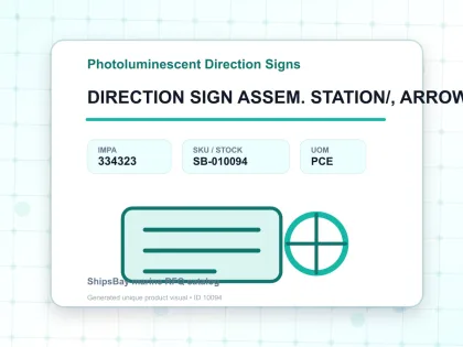 DIRECTION SIGN ASSEM. STATION/, ARROW 45DEG UP(R) 100X300MM - Photoluminescent Direction Signs - IMPA 334323 - UOM PCE