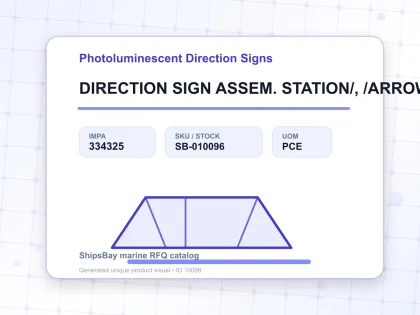 DIRECTION SIGN ASSEM. STATION/, /ARROW HORIZ(R) 100X300MM - Photoluminescent Direction Signs - IMPA 334325 - UOM PCE