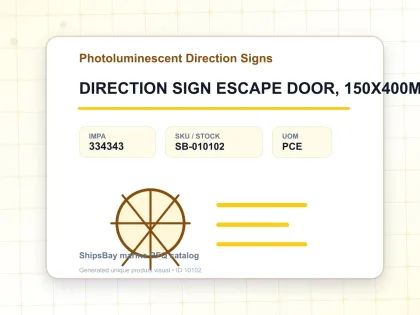 DIRECTION SIGN ESCAPE DOOR, 150X400MM - Photoluminescent Direction Signs - IMPA 334343 - UOM PCE