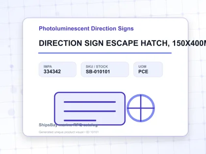 DIRECTION SIGN ESCAPE HATCH, 150X400MM - Photoluminescent Direction Signs - IMPA 334342 - UOM PCE