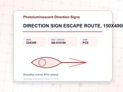DIRECTION SIGN ESCAPE ROUTE, 150X400MM - Photoluminescent Direction Signs - IMPA 334340 - UOM PCE