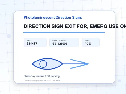 DIRECTION SIGN EXIT FOR, EMERG USE ONLY(R) 150X300MM - Photoluminescent Direction Signs - IMPA 334417 - UOM PCE