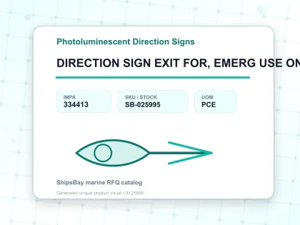 DIRECTION SIGN EXIT FOR, EMERG USE ONLY(R) 150X400MM - Photoluminescent Direction Signs - IMPA 334413 - UOM PCE