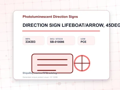DIRECTION SIGN LIFEBOAT/ARROW, 45DEG UP(R) 100X300MM - Photoluminescent Direction Signs - IMPA 334303 - UOM PCE