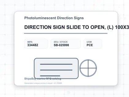 DIRECTION SIGN SLIDE TO OPEN, (L) 100X300MM - Photoluminescent Direction Signs - IMPA 334482 - UOM PCE