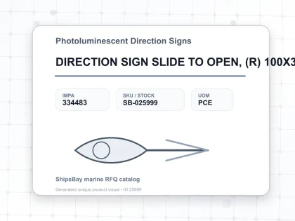 DIRECTION SIGN SLIDE TO OPEN, (R) 100X300MM - Photoluminescent Direction Signs - IMPA 334483 - UOM PCE