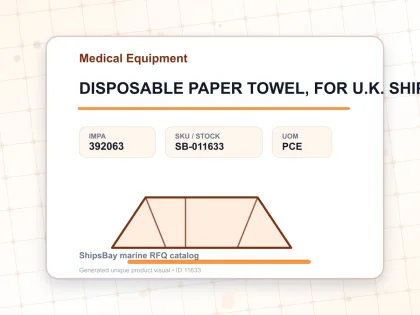 DISPOSABLE PAPER TOWEL, FOR U.K. SHIPS - Medical Equipment - IMPA 392063 - UOM PCE