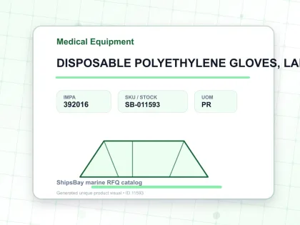 DISPOSABLE POLYETHYLENE GLOVES, LARGE FOR U.K. SHIPS - Medical Equipment - IMPA 392016 - UOM PR