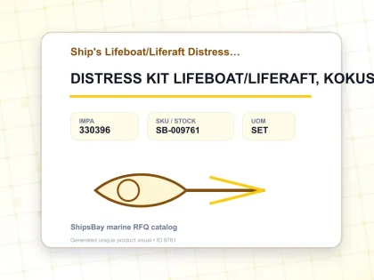 DISTRESS KIT LIFEBOAT/LIFERAFT, KOKUSAI - Ship's Lifeboat/Liferaft Distress Kits - IMPA 330396 - UOM SET