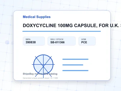 DOXYCYCLINE 100MG CAPSULE, FOR U.K. SHIPS - Medical Supplies - IMPA 390838 - UOM PCE