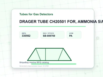 DRAGER TUBE CH20501 FOR, AMMONIA 5/A 10 PCS - Tubes for Gas Detectors - IMPA 330562 - UOM PA