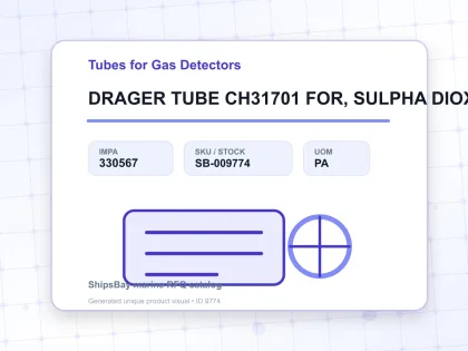 DRAGER TUBE CH31701 FOR, SULPHA DIOXIDE 1/A 10 PCS - Tubes for Gas Detectors - IMPA 330567 - UOM PA