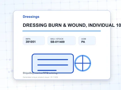 DRESSING BURN & WOUND, INDIVIDUAL 10X10CM 10'S - Dressings - IMPA 391051 - UOM PA