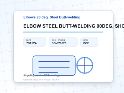 ELBOW STEEL BUTT-WELDING 90DEG, SHORT RADIUS H.P. SCH-80 125A - Elbows 90 deg. Steel Butt-welding - IMPA 731524 - UOM PCE