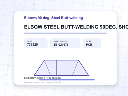 ELBOW STEEL BUTT-WELDING 90DEG, SHORT RADIUS H.P. SCH-80 150A - Elbows 90 deg. Steel Butt-welding - IMPA 731525 - UOM PCE