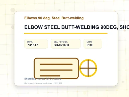 ELBOW STEEL BUTT-WELDING 90DEG, SHORT RADIUS H.P. SCH-80 32A - Elbows 90 deg. Steel Butt-welding - IMPA 731517 - UOM PCE