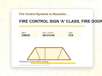 FIRE CONTROL SIGN 'A' CLASS, FIRE DOOR 150X150MM - Fire Control Symbols to Resolution A654 - IMPA 336032 - UOM PCE