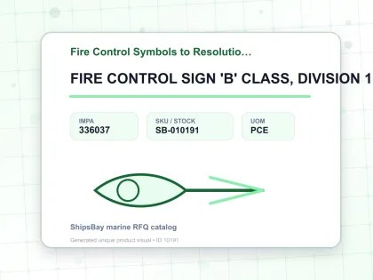 FIRE CONTROL SIGN 'B' CLASS, DIVISION 150X150MM - Fire Control Symbols to Resolution A654 - IMPA 336037 - UOM PCE