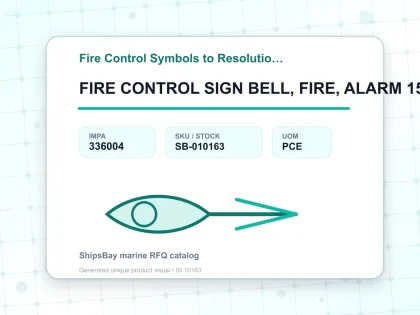 FIRE CONTROL SIGN BELL, FIRE, ALARM 150X150MM - Fire Control Symbols to Resolution A654 - IMPA 336004 - UOM PCE