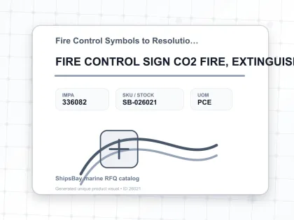 FIRE CONTROL SIGN CO2 FIRE, EXTINGUISHER 150X150MM - Fire Control Symbols to Resolution A654 - IMPA 336082 - UOM PCE