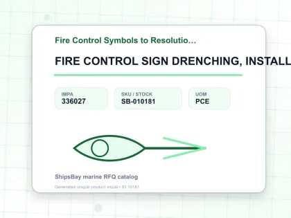 FIRE CONTROL SIGN DRENCHING, INSTALLATION 150X150MM - Fire Control Symbols to Resolution A654 - IMPA 336027 - UOM PCE