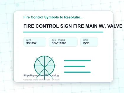 FIRE CONTROL SIGN FIRE MAIN W/, VALVE 150X150MM - Fire Control Symbols to Resolution A654 - IMPA 336057 - UOM PCE